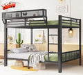 Higher Quality & Stronger Metal Queen Over Queen Bunk Bed, Thickened Heavy Duty More Stable Safer Black Steel Bunkbed Bunk Queen Bed (Easier to Assemble) (Queen Over Queen)