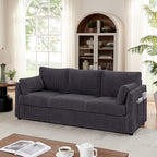 Sofa Set for Living Room Corduroy Couch Sets 3 Seater and Single Chair, Sofas for Apartment and Small Spaces .(Grey, Sofa Set)