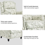 Lumibee Recliner Chair, Wingback Recliner Chair for Living Room, Modern Upholstered Fabric Pushback Armchair with Adjustable Backrest & Footrest for Small Spaces,Bedroom-Rococo Green