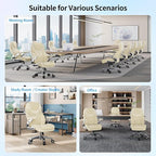 Big and Tall Office Chair with 5D Arms, 600lbs Fabric & PU Leather Heavy Duty Desk Chair, Adjustable Lumbar Support & Height, Tilt Function, High Back Ergonomic Executive Computer Chair