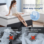 Bedsure 4 Inch Memory Foam Mattress Topper Full Size, Dual Layer 2.5 Inch Gel Memory Foam & 800 GSM Waterproof Pillow Top Cooling Mattress Pad with 8-21 Inch Deep Pocket