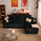 106" Oversized Couch Sofa, L Shape Couches for Living Room, No Assembly Required Corduroy Sectional Sofas with Right Facing Chaise for Home Apartment