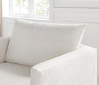 Oversized Accent Chair Modern Boucle Armchair for Living Room- 37" Wide Accent Chair with Solid Wood Legs, White Upholstered Lounge Chair for Bedroom & Office, Cozy Reading Chair (Easy Assembly)
