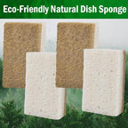 YoleShy Natural Sponges Kitchen Biodegradable Dish Sponge for Washing Dishes Compostable Coconut Walnut and Cellulose Plant Based, 10 Pack