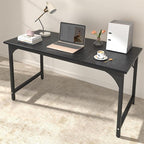 StarGraph Home Office Desks 47 Inch Large Office Desk with Sturdy Metal Frame Modern Computer Desk Gaming Study Writing Work from Home Desks, Black