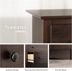 Prepac Sonoma Superior 5-Drawer Dresser for Bedroom - Spacious and Stylish Chest of Drawers, Measuring 17.75"D x 31.5"W x 44.75"H, In Espresso Finish