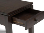 SIMPLIHOME Cosmopolitan SOLID WOOD 18 inch Wide Square Contemporary End Side Table in Mahogany Brown for the Living Room and Bedroom