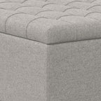 SIMPLIHOME Harrison 30 inch Wide Transitional Square Small Coffee Table Storage Ottoman in Cloud Grey , Assembled, For the Living Room and Bedroom