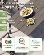 Outdoor Patio Dining Table Sets 7-Piece Aluminum and HDPS All-Weather Table and Chairs with Umbrella Hole, Patio Modern Furniture Sets for Garden, Backyard (Charcoal)