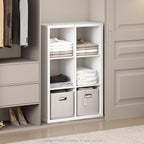Furinno Cubic Closet Organizers and Storage, 6-Cube Closet Organizer, Open Shelf Closet Storage, Extra Thick Frame for Wardrobe, Bedroom, Living Room, White