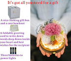 Valley of Rain & Forest Long-Lasting Real Flowers, Unique Floral Gift for You to Send Love for All Occasions, for Indoor Decoration (Pink Carnation, White & Yellow Roses arrangement)
