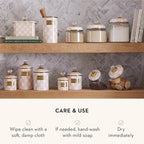 MACKENZIE-CHILDS Rosy Check Kitchen Canister, Decorative Pink-and-White Glass Storage Jar with Lid, Large