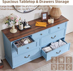 Farmhouse Dresser and Nightstand Sets, Wooden 7 Drawers Dresser & 24" Night Stand with 3 Drawers, 2 Piece Bedroom Furniture Set, Chest of Drawers for Bedroom, Home, Living Room, Hallway