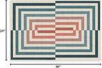 RUGGABLE x Jonathan Adler Machine Washable Modern Area Rug – Op Art Teal 2x3, Stain-Resistant, Non-Slip – Small Rugs for Living Room, Bedroom, Hallway, Entryway & Bathroom–with Cushioned Pad