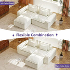 Hobestluk 87" Cloud Sectional Couch Loveseat with Deep Seat 2-Seater with Removable Cover Large Sofa Couch for Living Room (Beige, Loveseat Sofa)