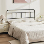 Metal Full Size Headboard, Sturdy and Durable Iron Headboard Adjustable Height from 34” to 44”, Victorian Vintage Full XL Bed Headboards, Farmhouse Head Board, Bed Frame Mount Black