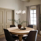 Kichler Winslow 19.75" Chandelier in Brushed Nickel, 5-Light Chandelier for Dining Room, Living Room, or Bedroom, Clear Seeded Glass, (19.75" W x 16" H), 44030NI
