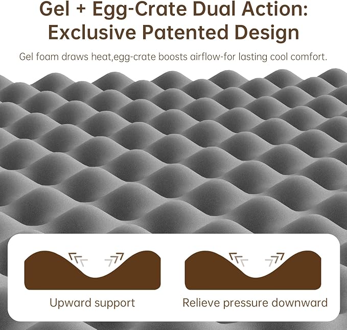 TFD Twin Memory Foam Mattress New Version Cool Gel Infused Medium Firm Zoned Pressure Relief for Cooling Sleep Fiberglass Free CertiPUR-US Certified Washable Removable Cover 6 Inch(White)