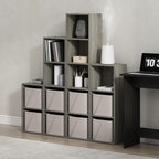 Furinno PASIR Book Shelf, 4-Tier Modern Bookshelf, Open Shelves Bookcase 9 x 12 x 42, for Living Room, Bedroom, Home Office, French Oak