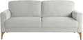 Studio Living® Matthew 75.6" Sofa, Mid-Century Modern, Pocket Coil Comfort, Metal Brushed Bronze Legs, Chenille Fabric, Ivory