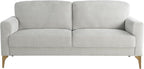 Studio Living® Matthew 75.6" Sofa, Mid-Century Modern, Pocket Coil Comfort, Metal Brushed Bronze Legs, Chenille Fabric, Ivory