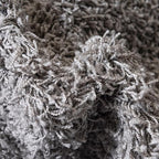 Unique Loom Solid Shag Collection Area Rug (10' 2" Round, Cloud Gray)