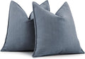 ZWJD Dusty Blue Pillow Covers 22x22 Set of 2 Chenille Throw Pillow Covers with Elegant Design Soft and Luxurious Decorative Throw Pillows for Couch, Bed, and Home Decor,Dusty Blue