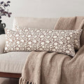 Foindtower Set of 2 Decorative Long Body Lumbar Throw Pillow Covers Accent Farmhouse Cushion Covers Floral Vintage Pillowcase for Couch Sofa Bedroom Living Room Home Decor,14×36 Inch,Brown