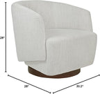MINCETA Accent Chair,Modern Swivel Chairs for Living Room and Bedroom Reading with Wood Base,Performance Fabric in Ivory
