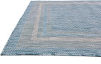 Unique Loom Outdoor Border Collection Area Rug - Soft Border (4' 1" x 6' 1" Rectangle, Aquamarine/ Ivory)