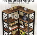 Tribesigns 7-Shelf Corner Bookshelf,Large Modern Corner Bookcase, 7-Tier Tall Corner Shelf Storage Display Rack with Metal Frame for Living Room Home Office (Rustic Brown)