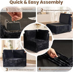 130'' Modern Modular Sectional Sofa with Ottoman, 8 Seater U Shaped Cloud Couch for Living Room, Oversized Deep Seat Convertible Sofa Set, Plush Corduroy Black
