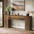 Tribesigns 71-Inch Long Console Table for Entryway, Farmhouse Sofa Console Behind Couch, Entry Table for Hallway, Foyer, Living Room, Brown