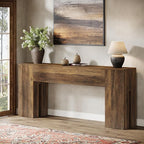 Tribesigns 71-Inch Long Console Table for Entryway, Farmhouse Sofa Console Behind Couch, Entry Table for Hallway, Foyer, Living Room, Brown
