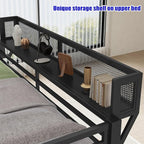 Latest Upgrade & Stronger Steel Queen Over Queen Bunk Bed, Heavy Duty Thickened More Rust-Proof Metal Bunk Queen Bed with Enhanced Legs & Slats (Easier Assembly)