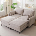 73'' Loveseat Sofa with All Seats Storage, Modular Sectional Couch with Movable Ottoman,Oversized Comfy Couch, 7.8'' Thick Cushion,24.5'' Deep Seat,for Living Room,Bedroom,Apartment,Velet,Khaki