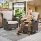 Outdoor Chair Cushions for Patio Furniture - 1 Pack Outside Durable Thick Replacement Cushion 22x24 with Zipper Cover for Wicker Glider Rocking Chairs Loveseat Couch – Beige/Regular