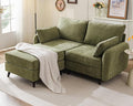 73'' Loveseat Sofa with All Seats Storage, Modular Sectional Couch with Movable Ottoman,Oversized Comfy Couch with 7.8'' Cushion,24.5'' Deep Seat,for Living Room,Bedroom,Velet,Green