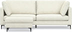 SIMPLIHOME Ava Sofa and Ottoman in 100% Recycled Polyester Performance Fabric, Cream, 90-inch-wide 3-Seater Couch and Matching 36-inch-wide Table Ottoman for Living Room, 2-Piece Set