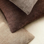 Foindtower Pack of 2 Soft Textured Chenille Throw Decorative Pillow Covers Square Accent Solid Cushion Cover Cozy Neutral Farmhouse Pillow Case for Couch Sofa Bedroom Living Room 22x22 Inch,Red Brown