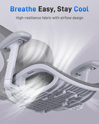 Ergonomic Office Desk Chair, Comfortable Computer Gaming Chair, Breathable Mesh Back & Seat, Adjustable Armrest, Lumbar Support, Butterfly Design for Home Office (Gray)