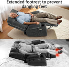 MCombo Power Lift Recliner Chair with Extended Footrest for Elderly People, Fabric 7281 (Dark Gray, Small)