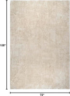 nuLOOM 6' x 9' Cozy Plush Area Rug, Machine Washable, Non-Slip, Soft Fluffy Shag Carpet for Living Room Bedroom Kids Room Nursery Home Decor, Loni Cream
