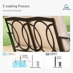 MFSTUDIO Outdoor Patio Furniture Set, Rattan Wicker Patio Sectional, Metal Outdoor Conversation Set with 3-Seat Sofa, 2 x Ottoman