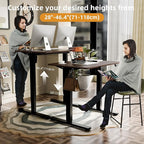 ERGOMAKER Electric Standing Desk, 31.5" x 23.6" Height Adjustable Sit Stand Desk with Splice Board for Home Office, Computer Desk Memory Preset (Black Frame, Walnut Desktop)
