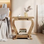 Tribesigns End Table, Narrow Wood Side Table with Storage Shelves, 2-Tier Bedside Accent Furniture for Living Room, Small Spaces, Bedroom, Brown (1, Brown)