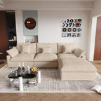 JACH L-Shaped Sectional Couches for Living Room, Cloud Sectional Couch with Deep Seat, Modular Sectional Sofa with Chaise, Covers Removeable & Washable, Sofas Furniture for Living Room, Khaki