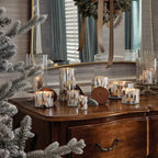 Thymes Frasier Fir Candle – Pine Needle Design – Holiday Scented Candle – Notes of Crisp Siberian Fir, Cedarwood & Sandalwood – Luxury Home Fragrance Gifts for Women & Men – Silver (Statement, 6.5 oz)