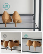 SONGMICS Shoe Rack, 12-Tier Shoe Organizer, Metal Rack for Garage, Set of 2, 6-Tier Stackable Shelf, with Adjustable Flat or Angled Shelves, Holds 48-60 Pairs, Bronze ULMR12A