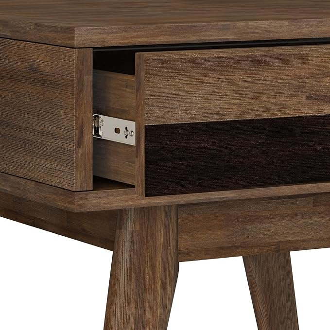 SIMPLIHOME Clarkson SOLID ACACIA WOOD 22 Inch Wide Rectangle Contemporary End Table in Rustic Natural Aged Brown, For the Living Room and Bedroom